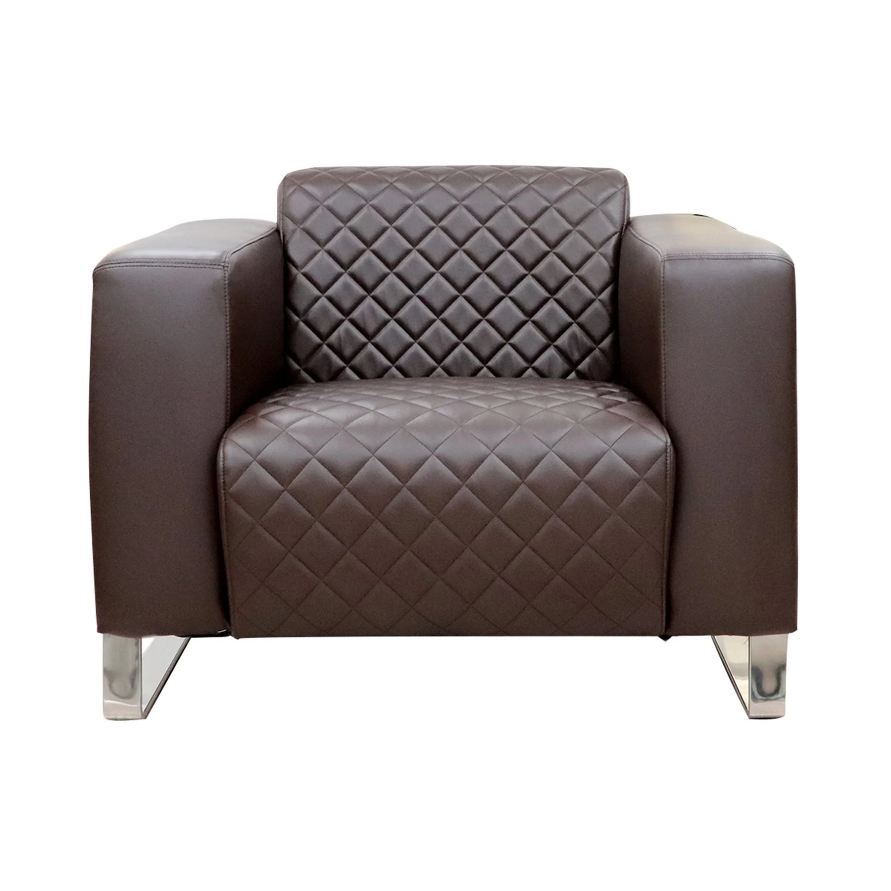 RFG Armchair Zelda, eco leather, brown seat, brown backrest