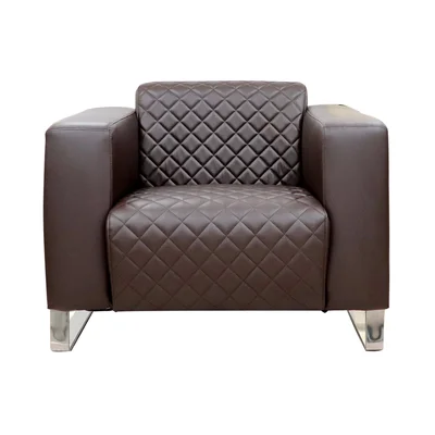 RFG Armchair Zelda, eco leather, brown seat, brown backrest