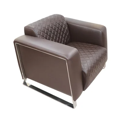 RFG Armchair Zelda, eco leather, brown seat, brown backrest