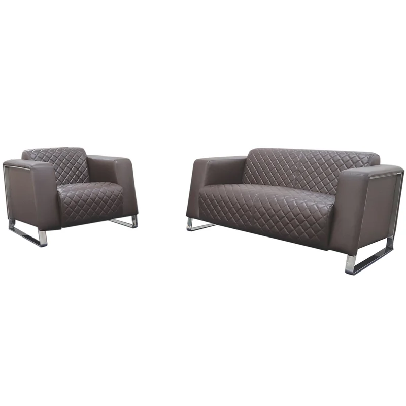 RFG Armchair Zelda, eco leather, brown seat, brown backrest