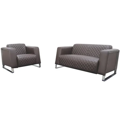 RFG Armchair Zelda, eco leather, brown seat, brown backrest