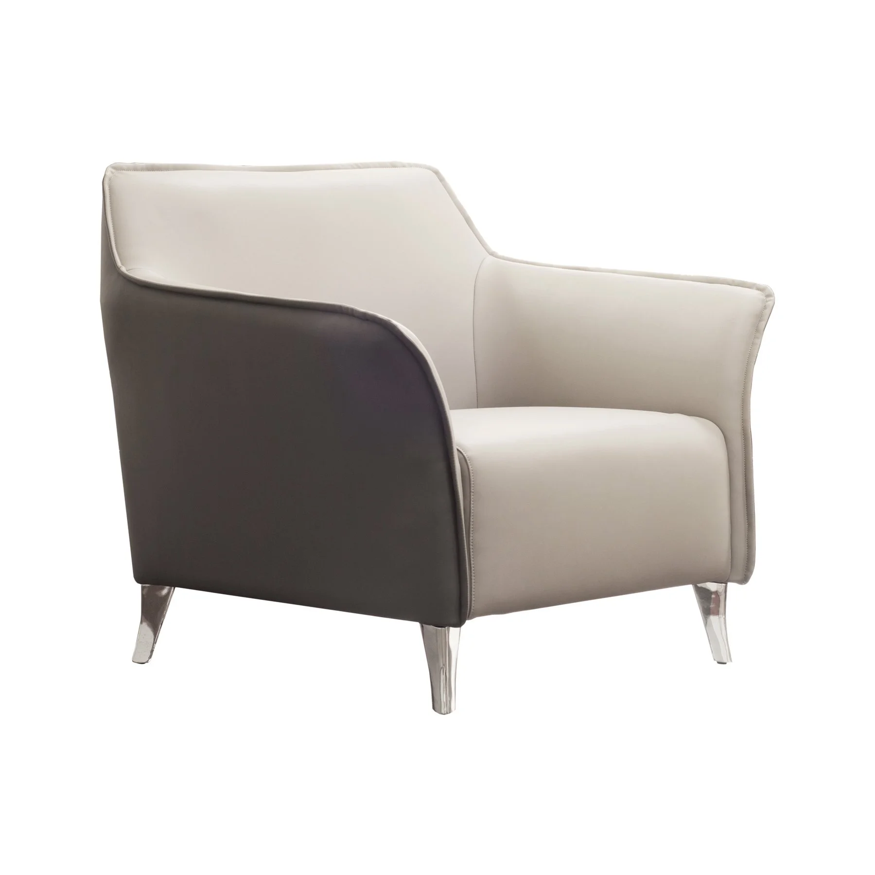 RFG Armchair Lola, with light gray seat and graphite backrest, eco leather