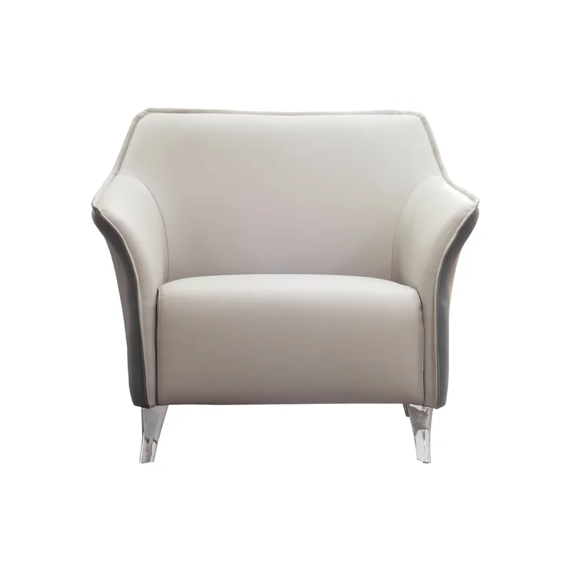 RFG Armchair Lola, with light gray seat and graphite backrest, eco leather