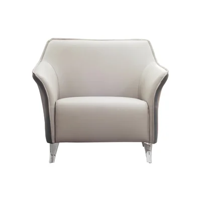 RFG Armchair Lola, with light gray seat and graphite backrest, eco leather