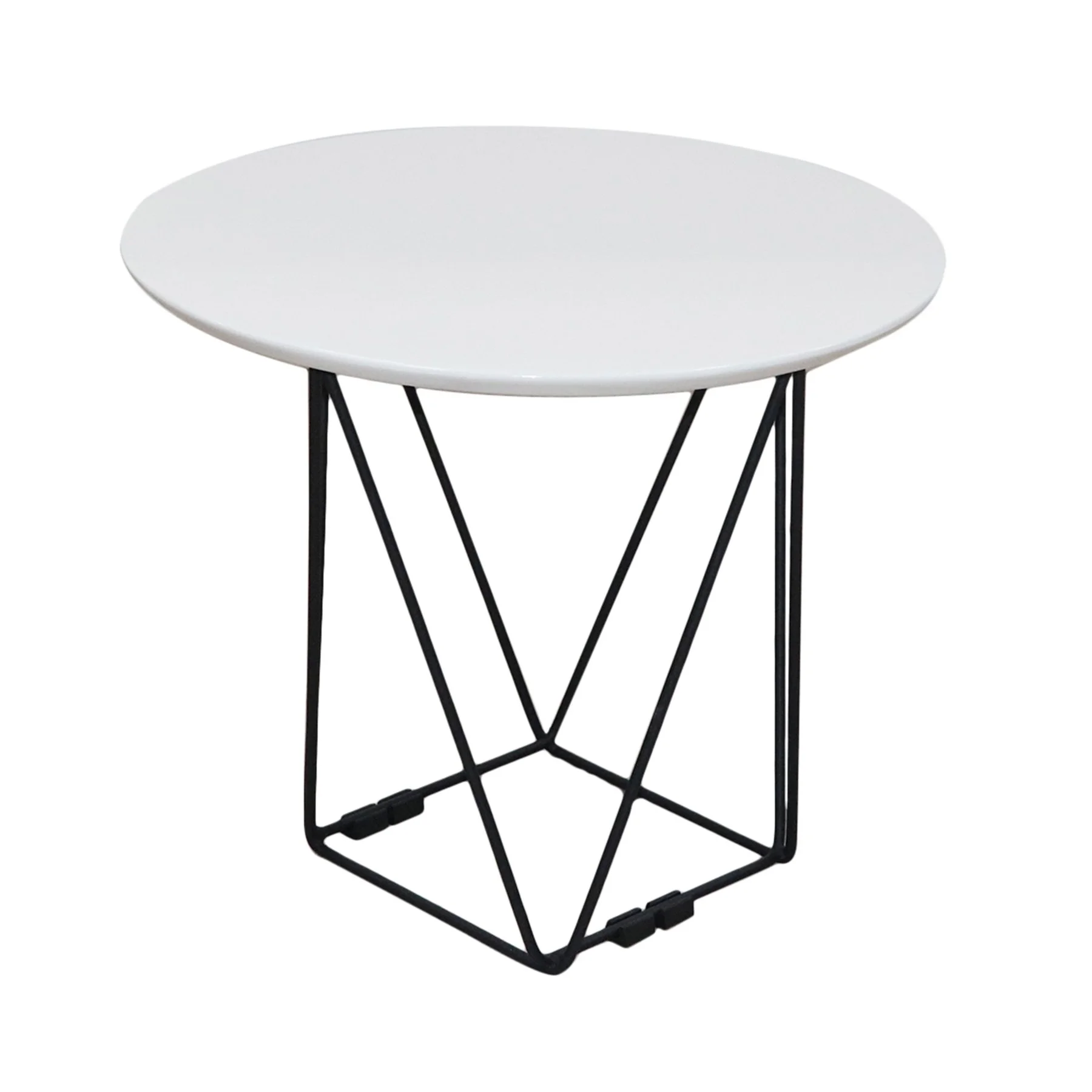 RFG Low table Erika H, 52 x 52 x 42 cm, white top and black metal legs, assembled sample