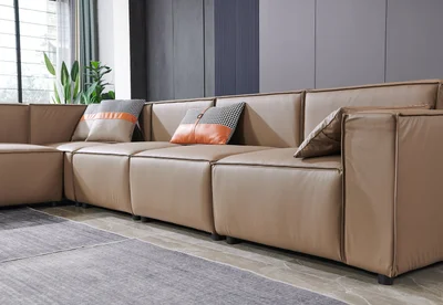 Ottoman RFG Kiano, square, eco leather, 750 x 880 x 420 mm, brown