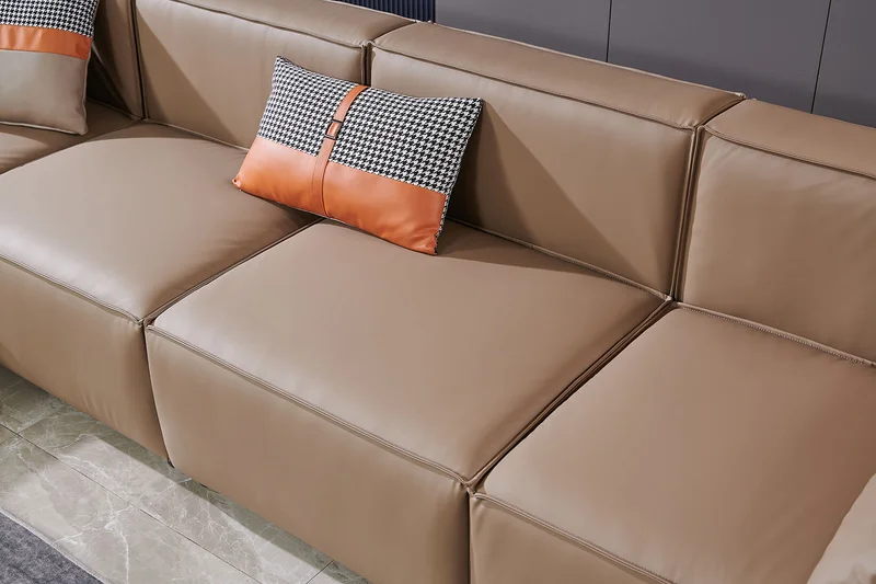 Ottoman RFG Kiano, square, eco leather, 750 x 880 x 420 mm, brown