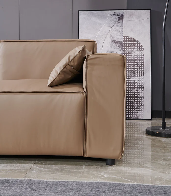 Ottoman RFG Kiano, square, eco leather, 750 x 880 x 420 mm, brown