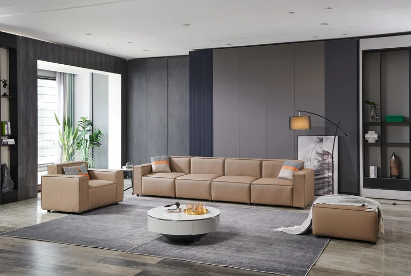 Ottoman RFG Kiano, square, eco leather, 750 x 880 x 420 mm, brown