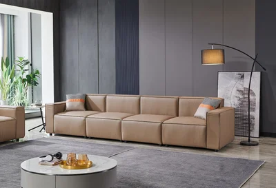 Ottoman RFG Kiano, square, eco leather, 750 x 880 x 420 mm, brown