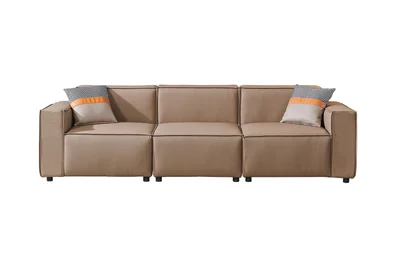 Ottoman RFG Kiano, square, eco leather, 750 x 880 x 420 mm, brown