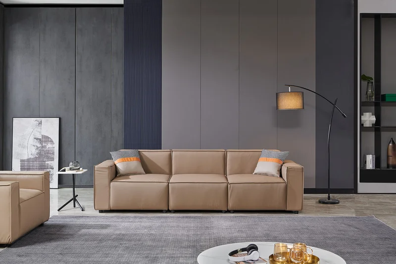 Ottoman RFG Kiano, square, eco leather, 750 x 880 x 420 mm, brown