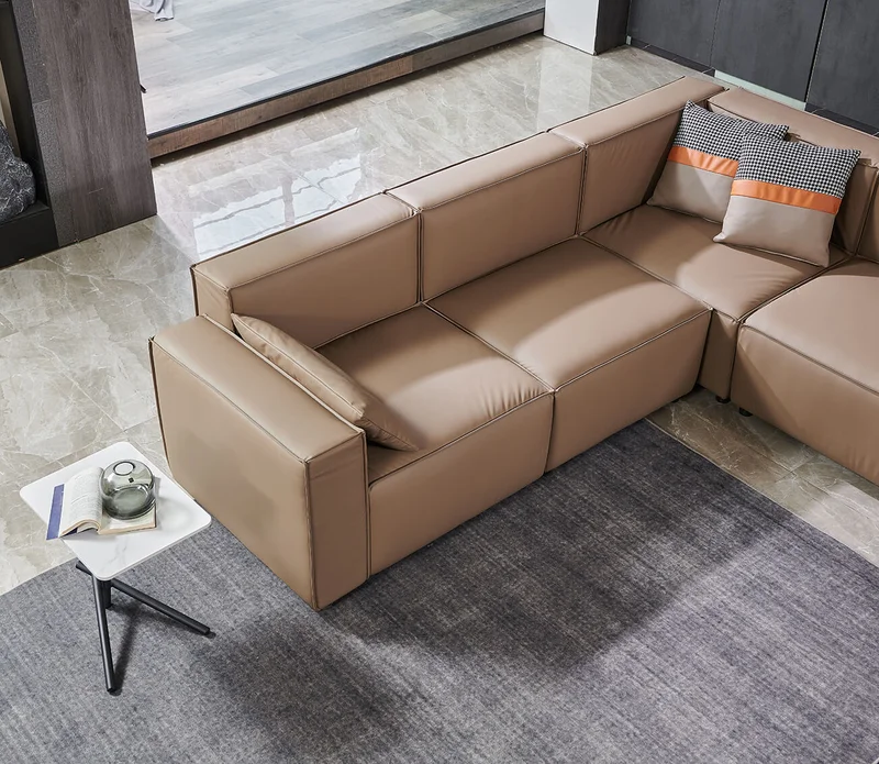 Ottoman RFG Kiano, square, eco leather, 750 x 880 x 420 mm, brown