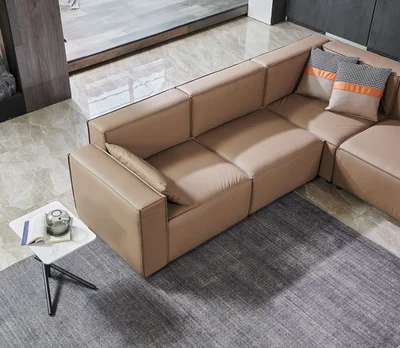 Ottoman RFG Kiano, square, eco leather, 750 x 880 x 420 mm, brown