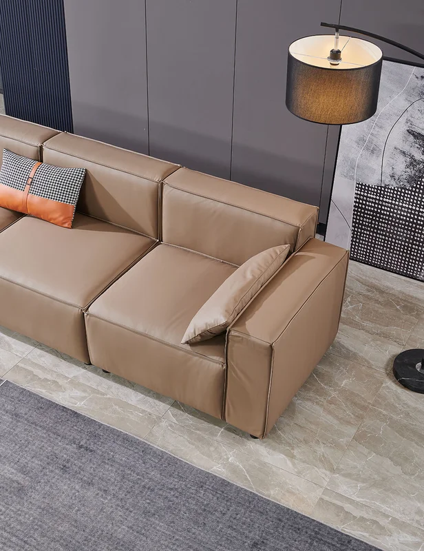 Ottoman RFG Kiano, square, eco leather, 750 x 880 x 420 mm, brown