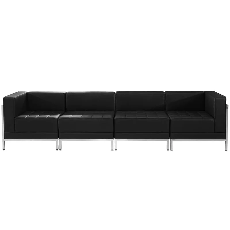 Ottoman RFG Neo, square, eco leather, 700 x 700 x 450 mm, black