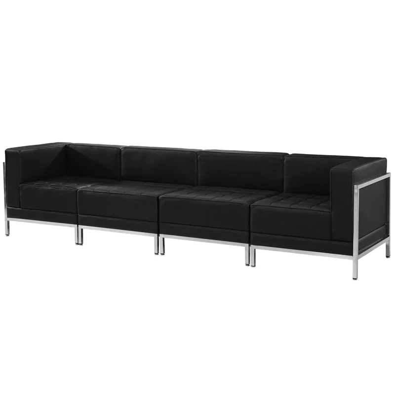 Module RFG Neo, middle, eco leather, 720 x 720 x 700 mm, black