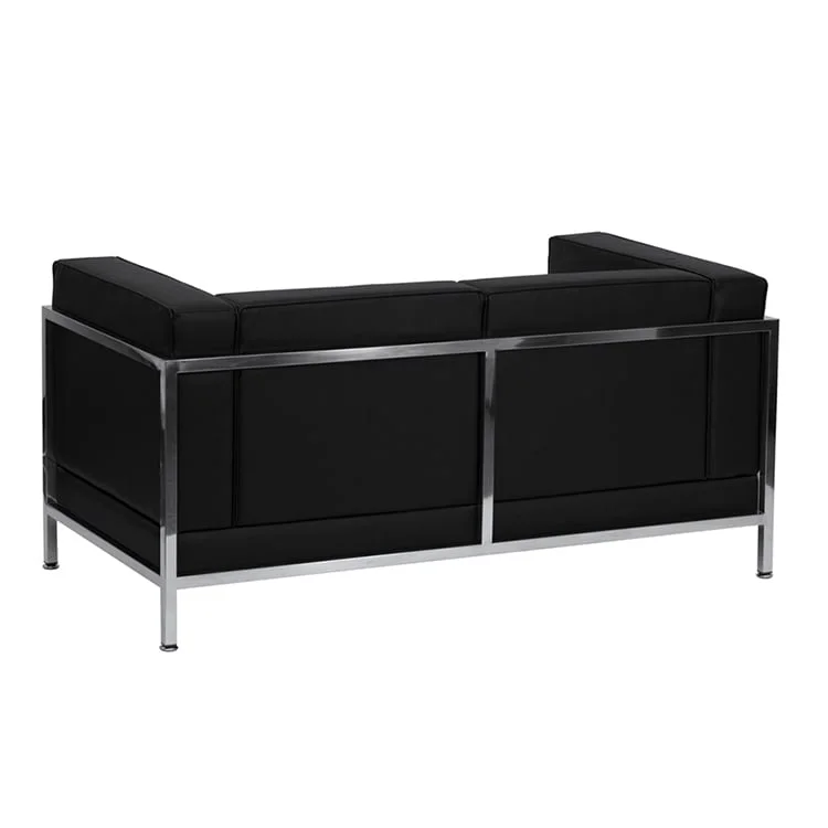 Sofa RFG Neo, two-seater, eco leather, metal base, 1450 x 720 x 700 mm, black