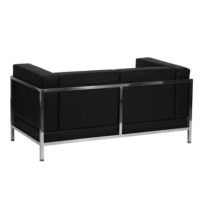 Sofa RFG Neo, two-seater, eco leather, metal base, 1450 x 720 x 700 mm, black
