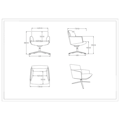 RFG Armchair Ray, eco-leather, black