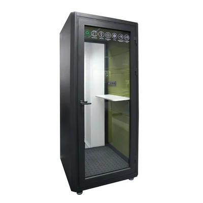 Шумоизолираща акустична кабина Flek, 960 х 1000 х 2300 mm, антрацит и зелено, сглобена мостра