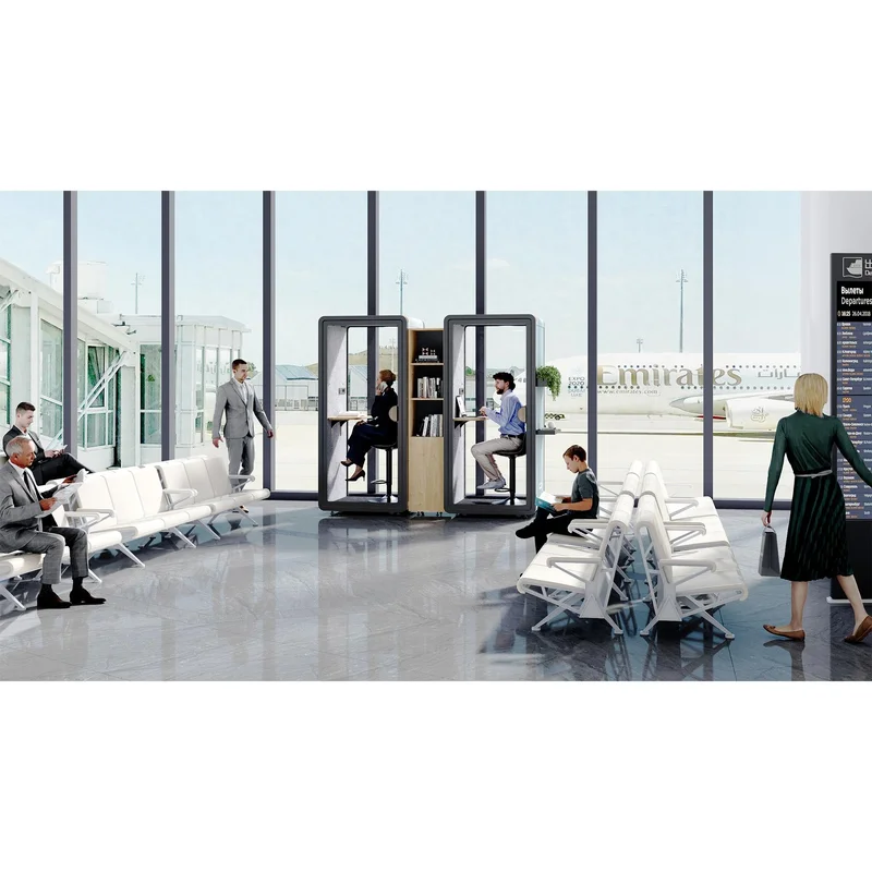 RFG Soundproof acoustic booth Flexi One, 1050 x 1050 x 2240 mm, grey