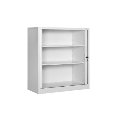 RFG Cabinet, metal, with rolling door, 100 x 45 x 109 cm, white