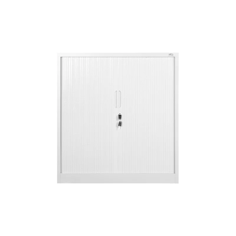 RFG Cabinet, metal, with rolling door, 100 x 45 x 109 cm, white