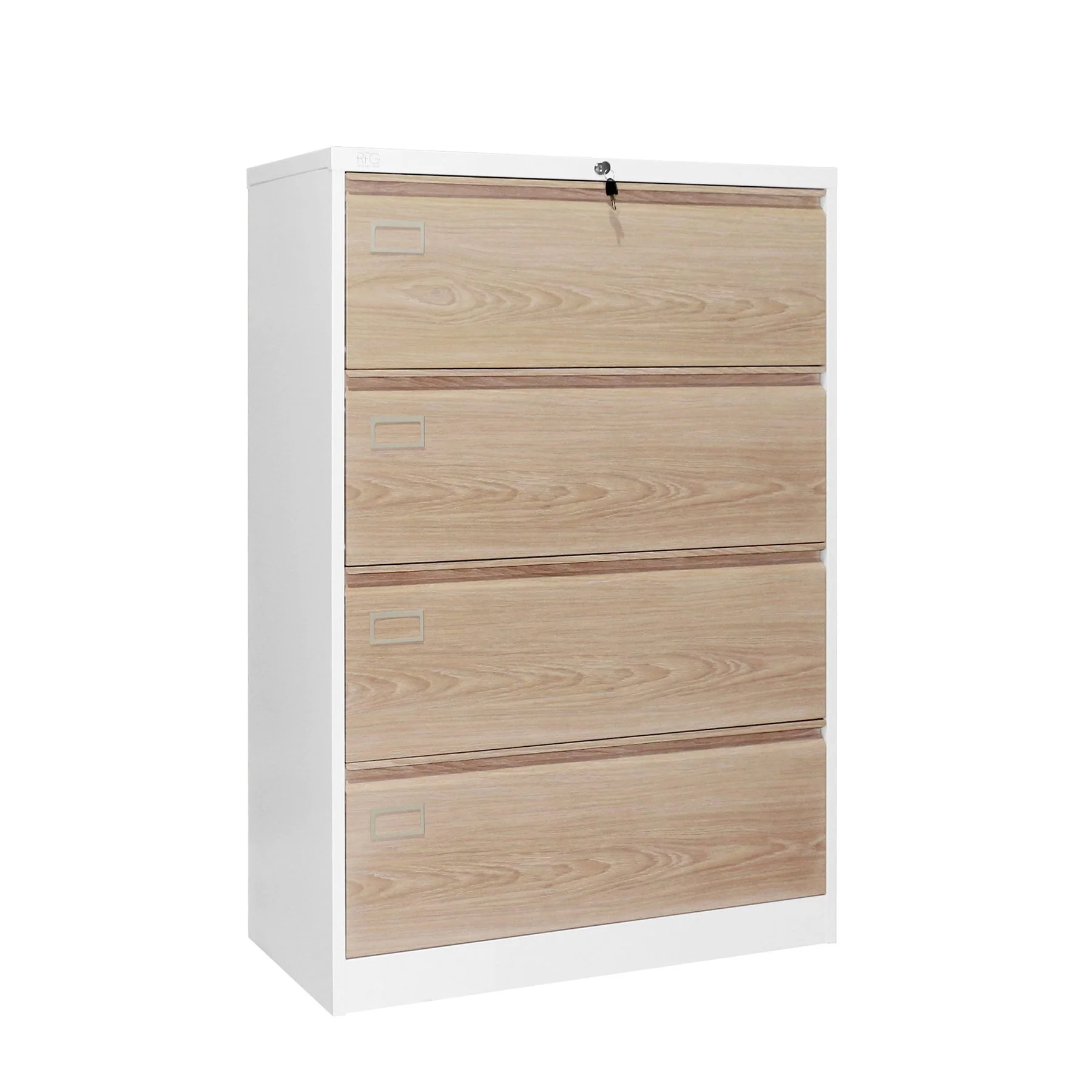 RFG Kardex, metal, 2 ? 4 drawers, 900 ? 450 ? 1331 mm, amber oak & white