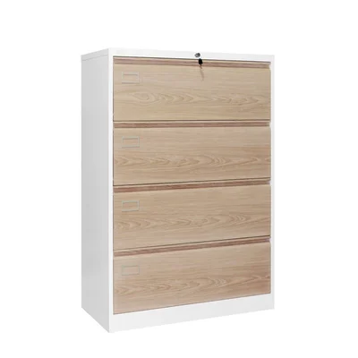 Кардекс RFG, метален, 2 x 4 чекмеджета, 900 х 450 х 1331 mm, кехлибарен дъб и бяло