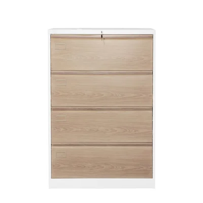 Кардекс RFG, метален, 2 x 4 чекмеджета, 900 х 450 х 1331 mm, кехлибарен дъб и бяло