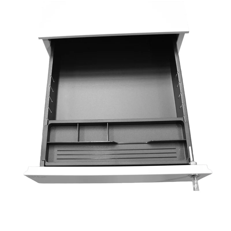 RFG Pedestal, metal, three drawers with lock, 390 ? 520 ? 600 mm, white