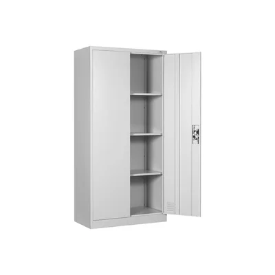 RFG Wardrobe, metal, 4 shelves, 90 x 45 x 185 cm, grey