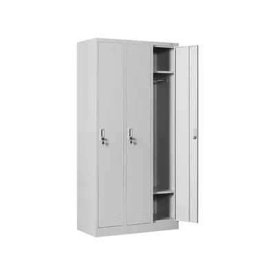 RFG Wardrobe, metal, triple, 90 x 45 x 185 cm, grey