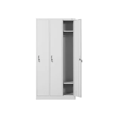 RFG Wardrobe, metal, triple, 90 x 45 x 185 cm, grey