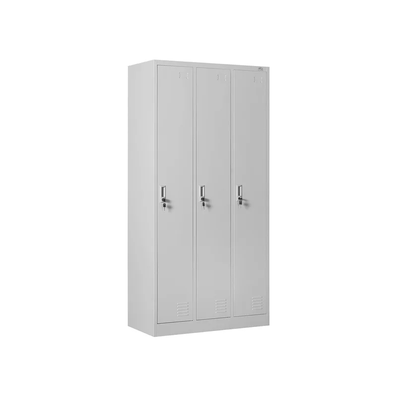 RFG Wardrobe, metal, triple, 90 x 45 x 185 cm, grey