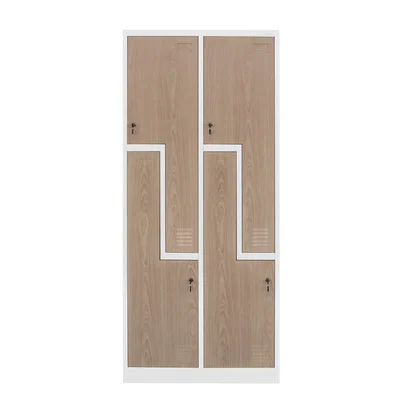 RFG Locker, double, metal, Z-shaped doors, 800 ? 450 ? 1850 mm, amber oak & white
