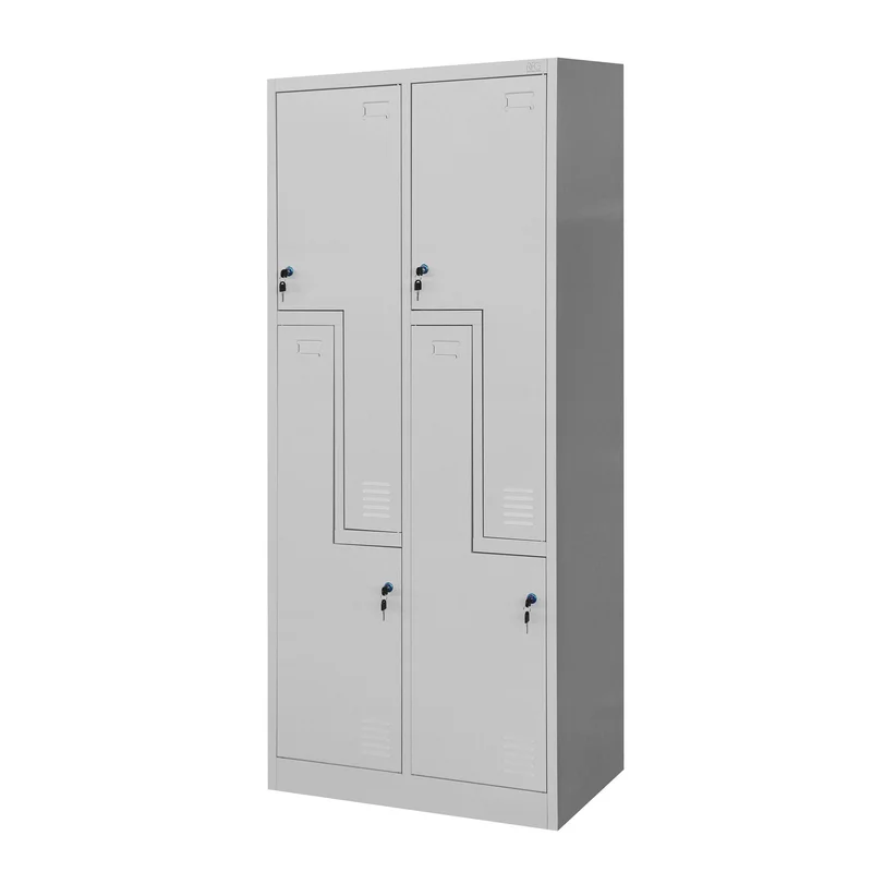 Гардероб RFG, двоен, метален, Z-образни врати, 800 х 450 х 1850 mm, сив