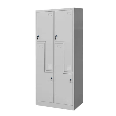 Гардероб RFG, двоен, метален, Z-образни врати, 800 х 450 х 1850 mm, сив