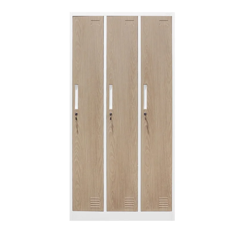 RFG Locker, triple, metal, 900 ? 450 ? 1850 mm, amber oak & white
