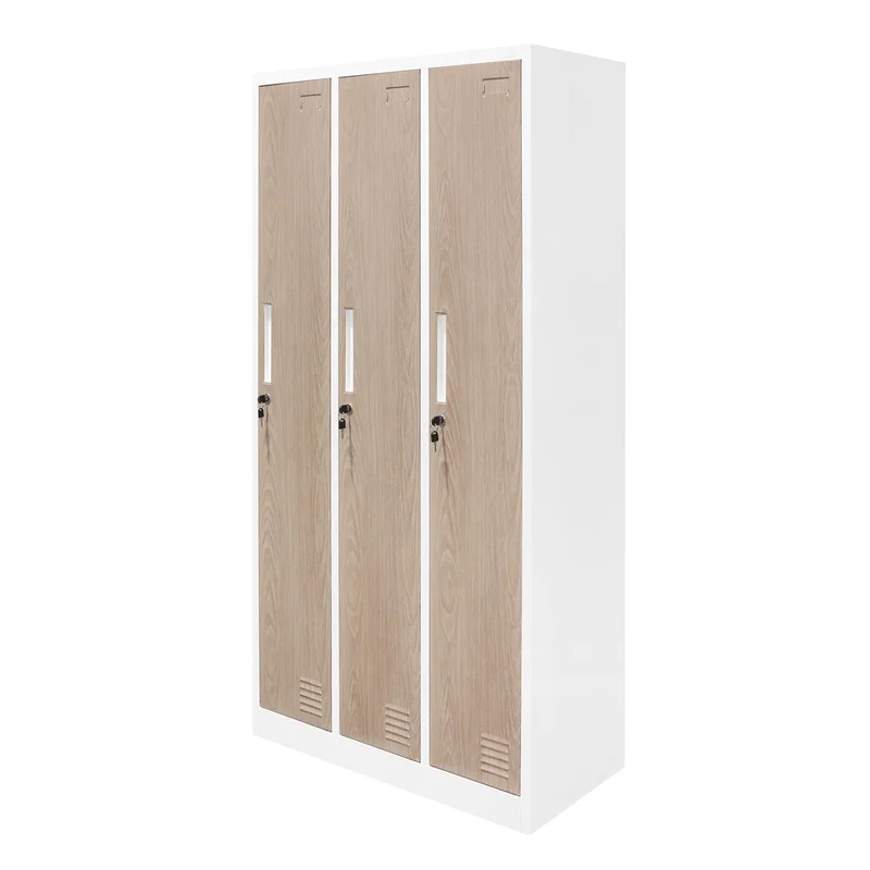 RFG Locker, triple, metal, 900 ? 450 ? 1850 mm, amber oak & white