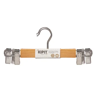 Закачалка за дрехи Kipit, дървена, с щипка за пола,.3 броя