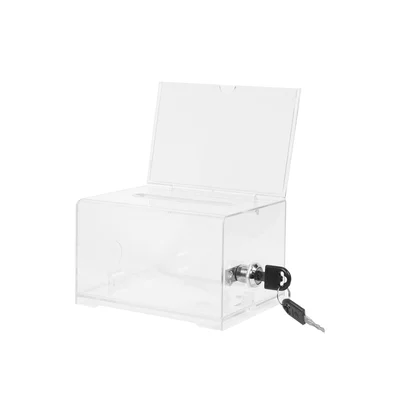 KEJEA Ballot box, with lock, plastic, transparent