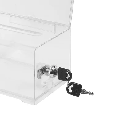 KEJEA Ballot box, with lock, plastic, transparent