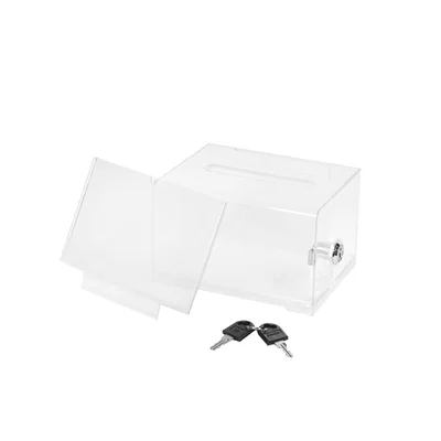 KEJEA Ballot box, with lock, plastic, transparent