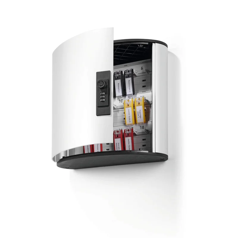 Durable Key cabinet for 18 keys, with code, metal, silver