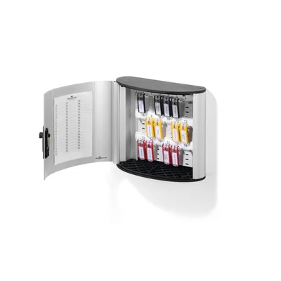 Durable Key cabinet for 18 keys, with code, metal, silver