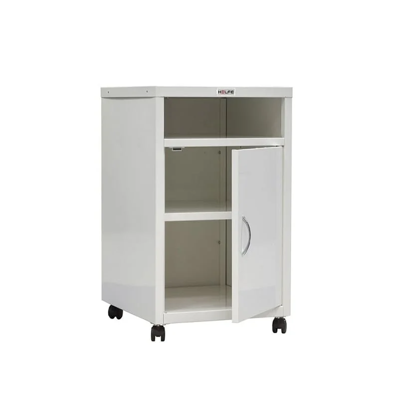 Cabinet, hospital, with shelf, 490 x 420 x 707 mm, white metal