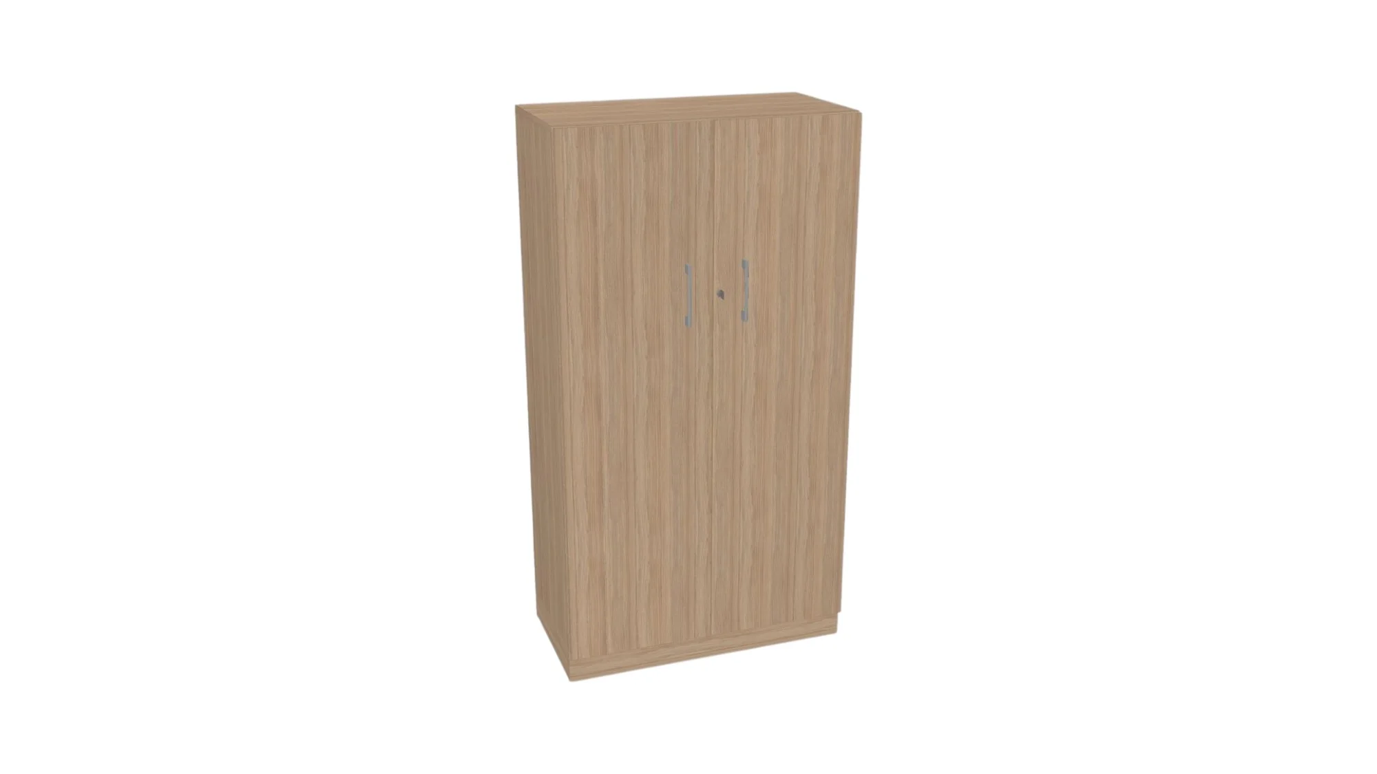 Cabinet, 800 x 420 x 1600 mm, with lock, 18 mm particleboard, amber oak