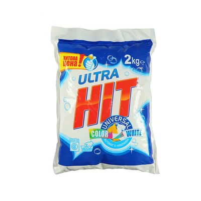Laundry detergent Ultra Hit, powder, universal, for white and colored laundry, 2 kg